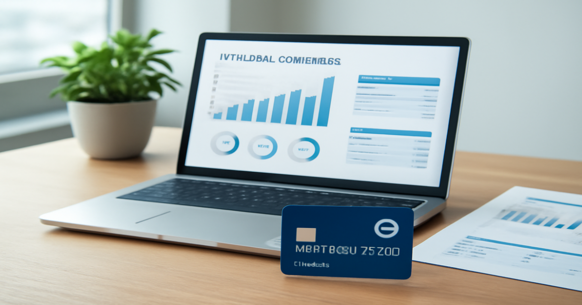 Image of credit cards с кэшбэком on a desk, symbolizing finance and banking.