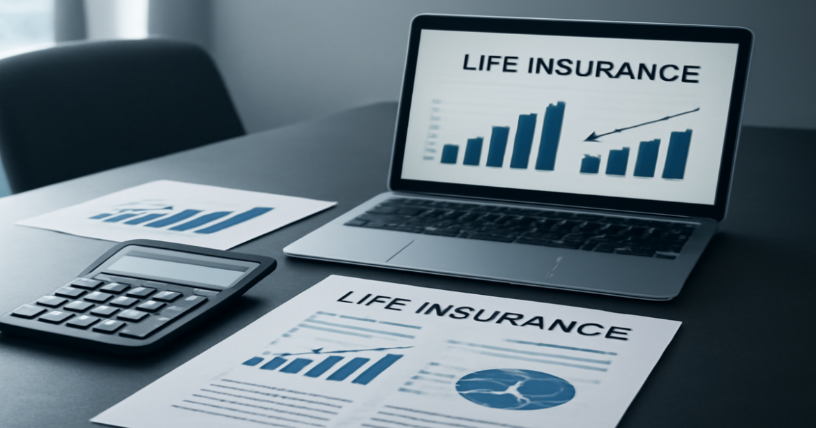 Explore страхование жизни options with a modern financial office setup, symbolizing security and planning.