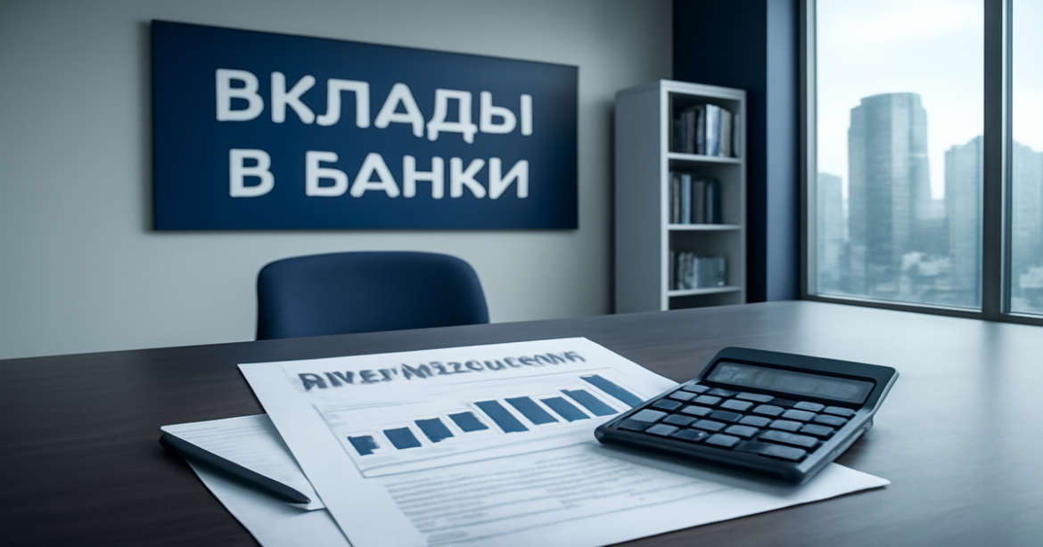 Professional image depicting вклады в банки with a modern financial atmosphere.