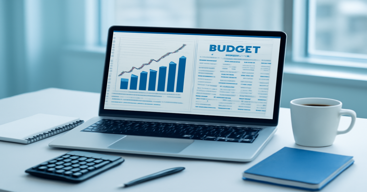 A professional budgeting workspace showcasing financial planning essentials.