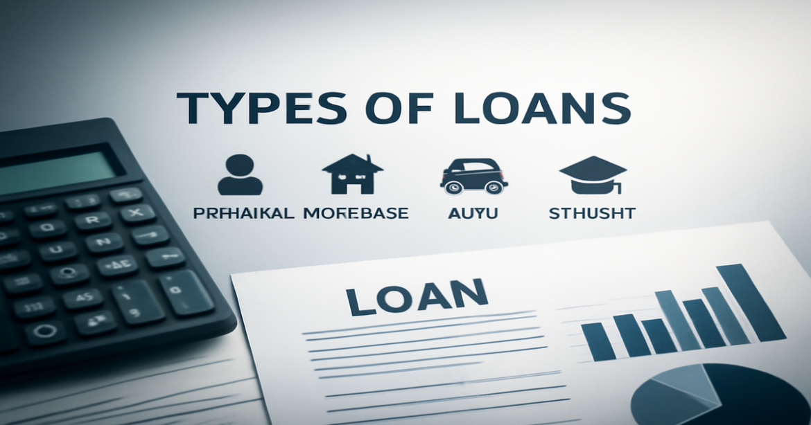Explore popular кредиты types with a professional image showing finance elements and loan options.