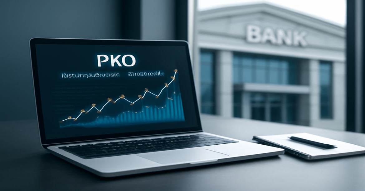 Professional image illustrating РКО for small businesses with financial graphs and a bank backdrop.