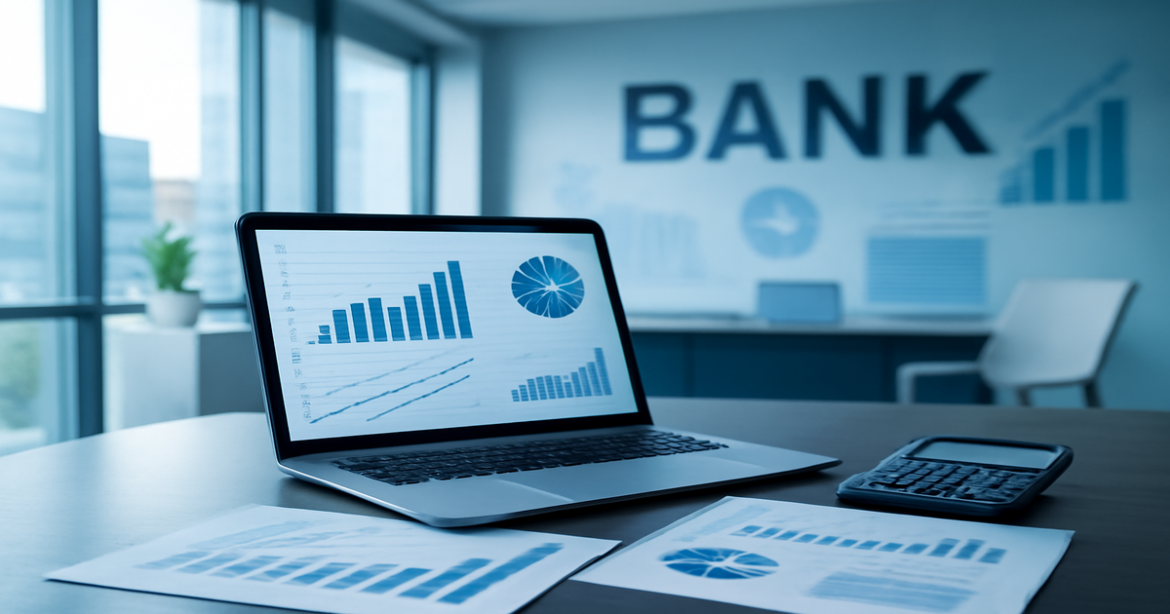Professional image of a bank office highlighting банков сравнение for credit options.