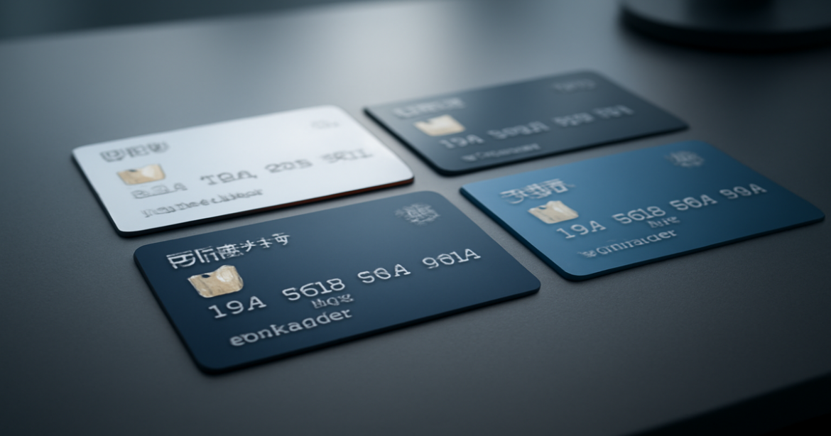 A collection of debit cards for everyday use, perfect for banking and finance comparisons.