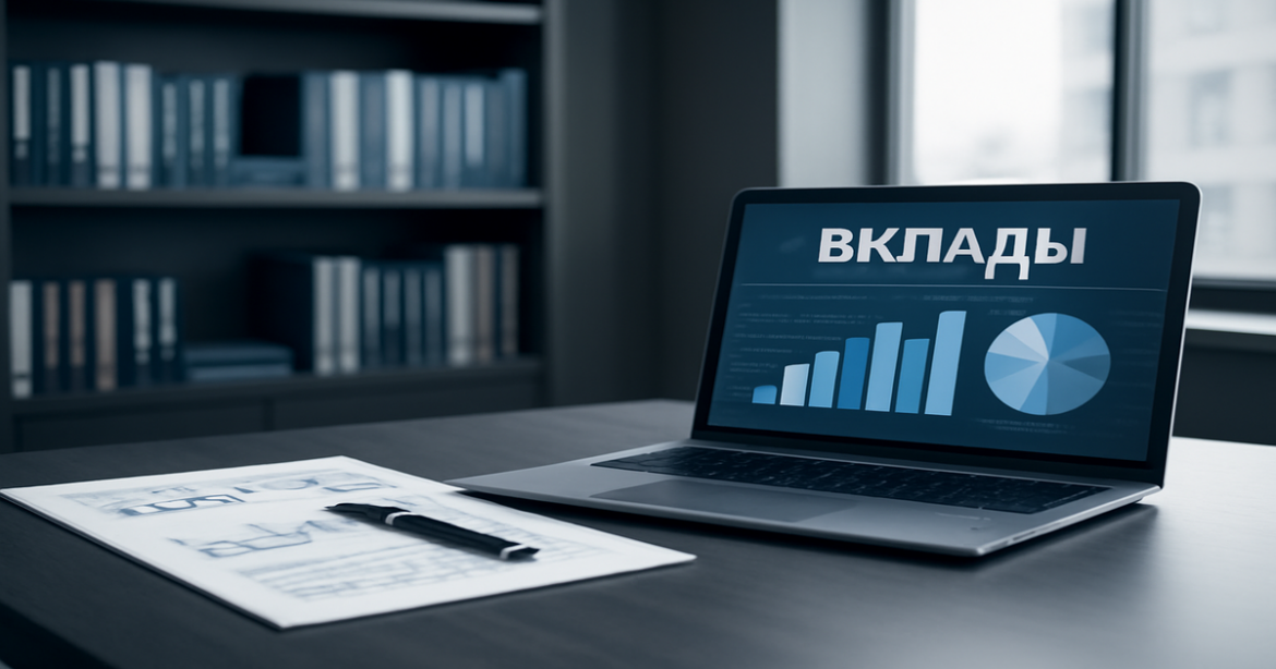 Professional banking image focusing on вклады, ideal for financial articles.