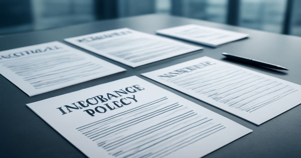 High-quality image representing страхование documents in a professional office setting.