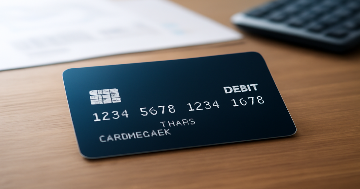 High-quality image of a debit card, symbolizing everyday banking and financial tools.