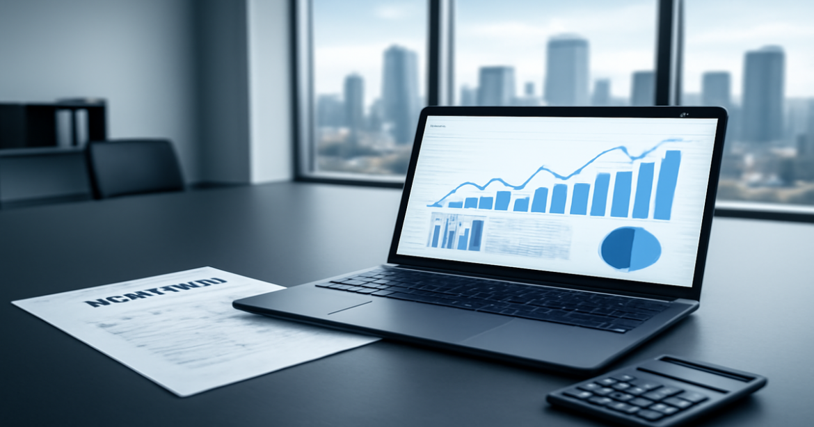 Professional image of banking and finance, featuring вклады documents and graphs.