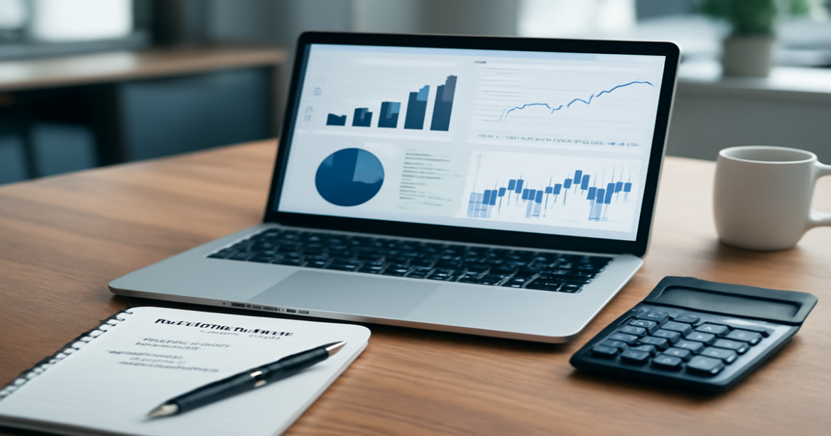 A professional workspace image illustrating investment concepts for financial literacy.