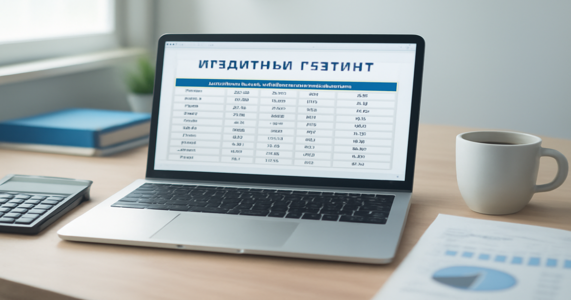 Professional workspace illustrating calculations for кредитный рейтинг in finance.