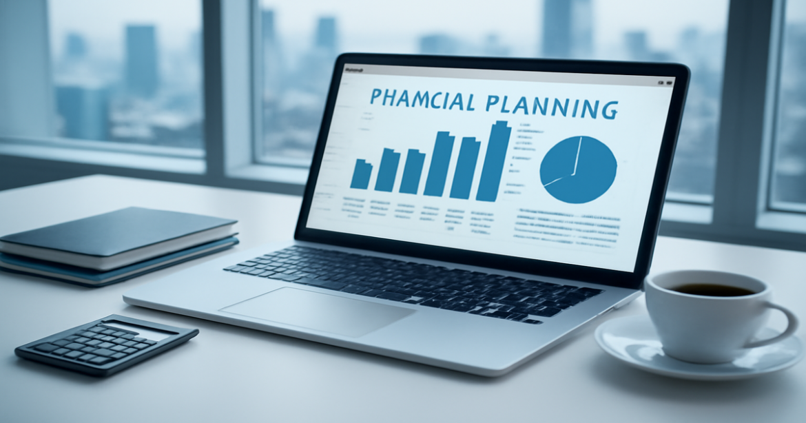 Image depicting управление личными финансами with a modern workspace and financial planning tools.