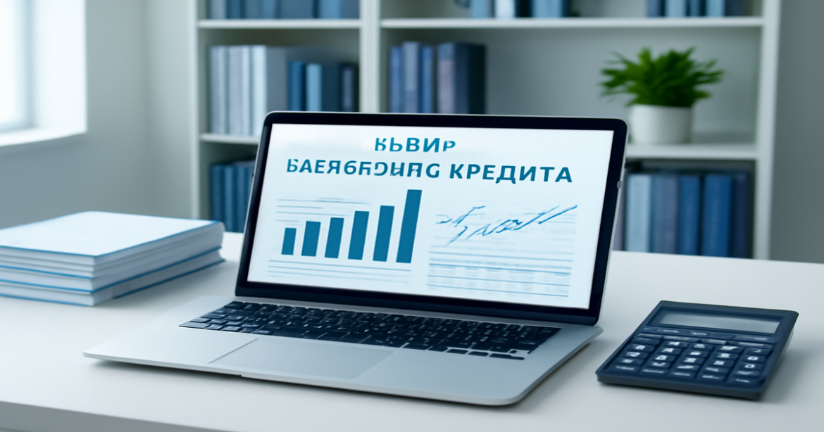 A professional image illustrating выбор банковского кредита with financial tools and analysis.