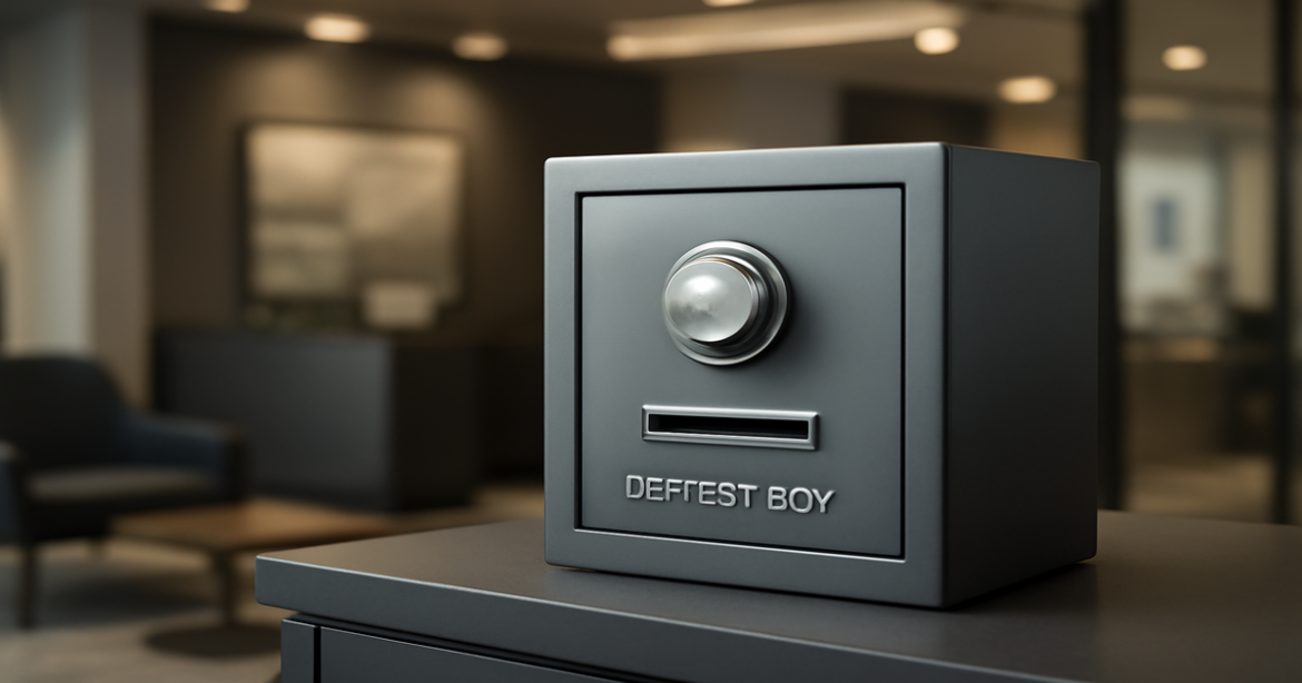 A secure deposit box in a modern bank, symbolizing financial stability and the importance of choosing the right депозит.