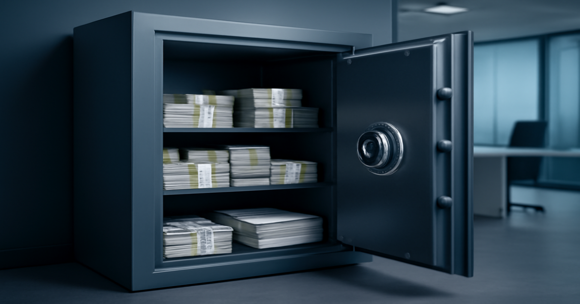 A secure vault representing страхование for protecting assets and ensuring financial safety.