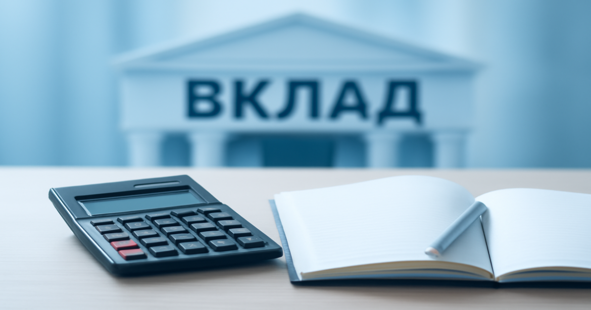A professional image depicting a desk setup for financial planning focused on вклад.