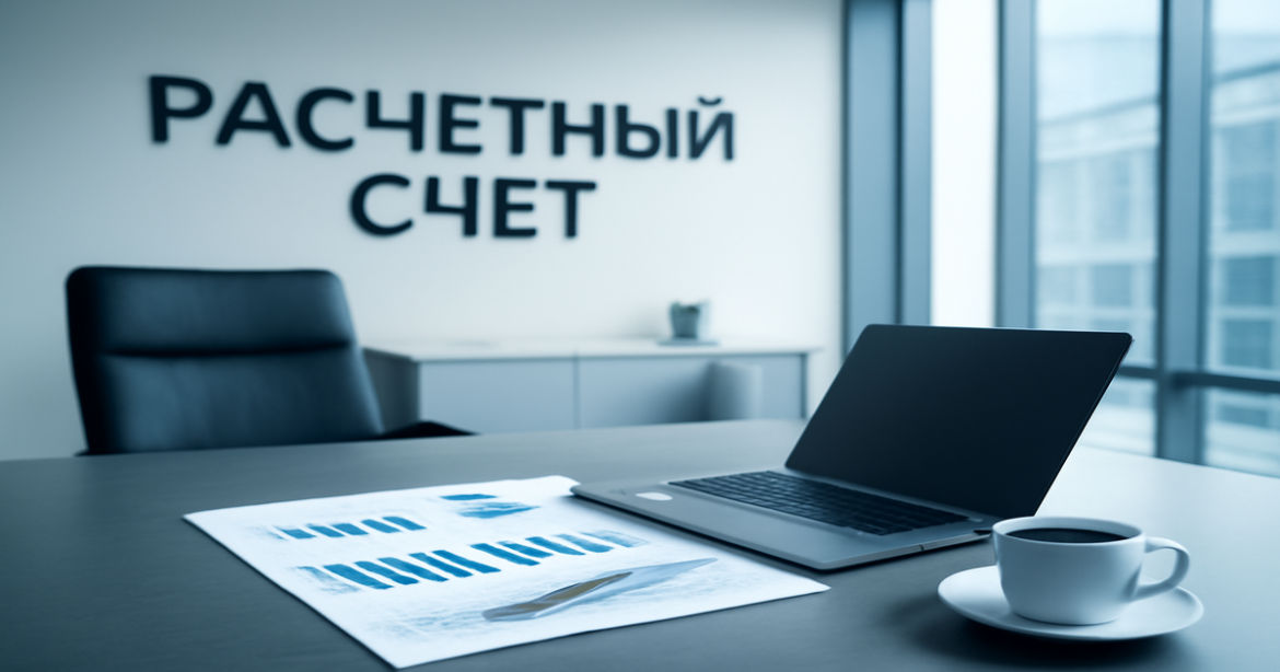 Professional banking office scene illustrating расчетный счет and finance concepts.
