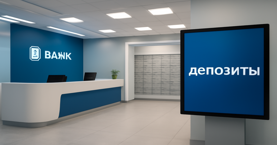Professional banking image highlighting депозиты and financial security in a modern setting.