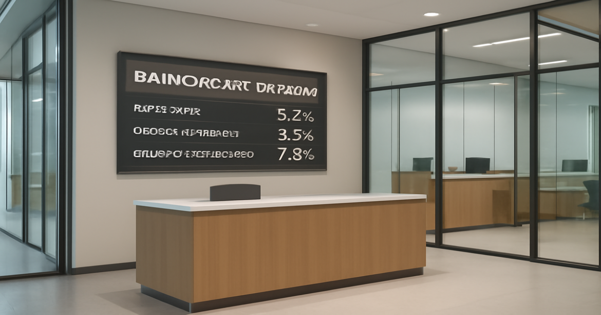 Professional bank interior showcasing secure банковские вклады options in a modern setting.