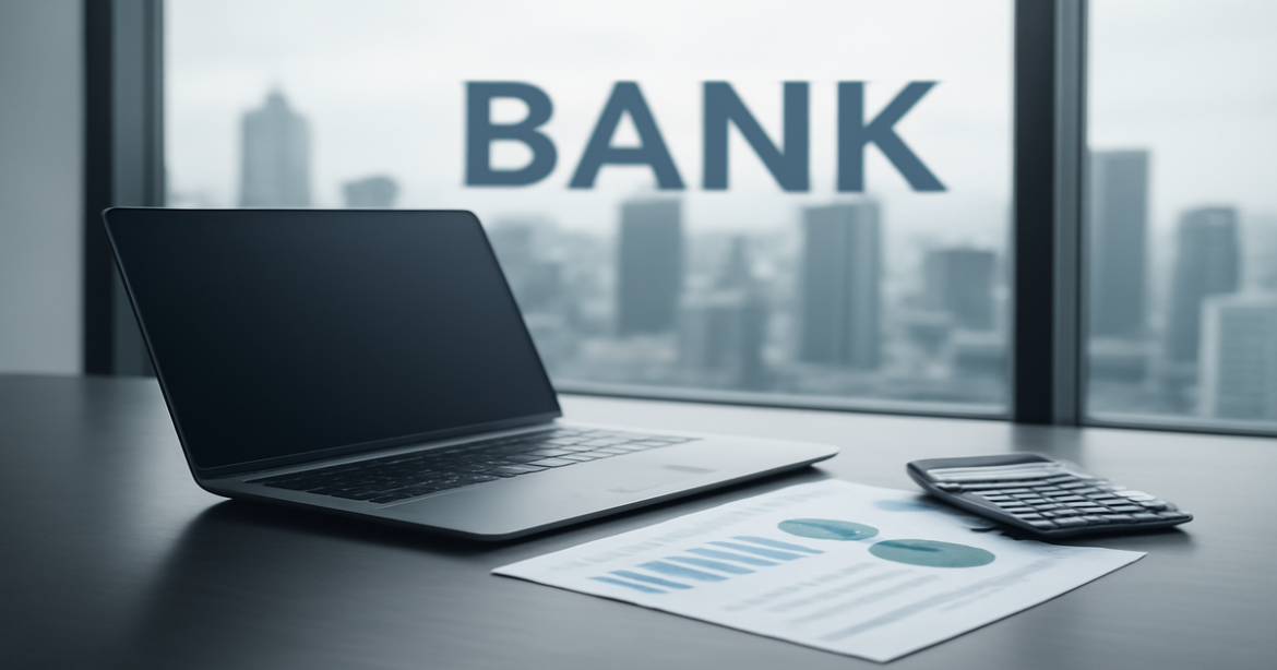 A professional bank office scene illustrating вклады as a secure investment choice.