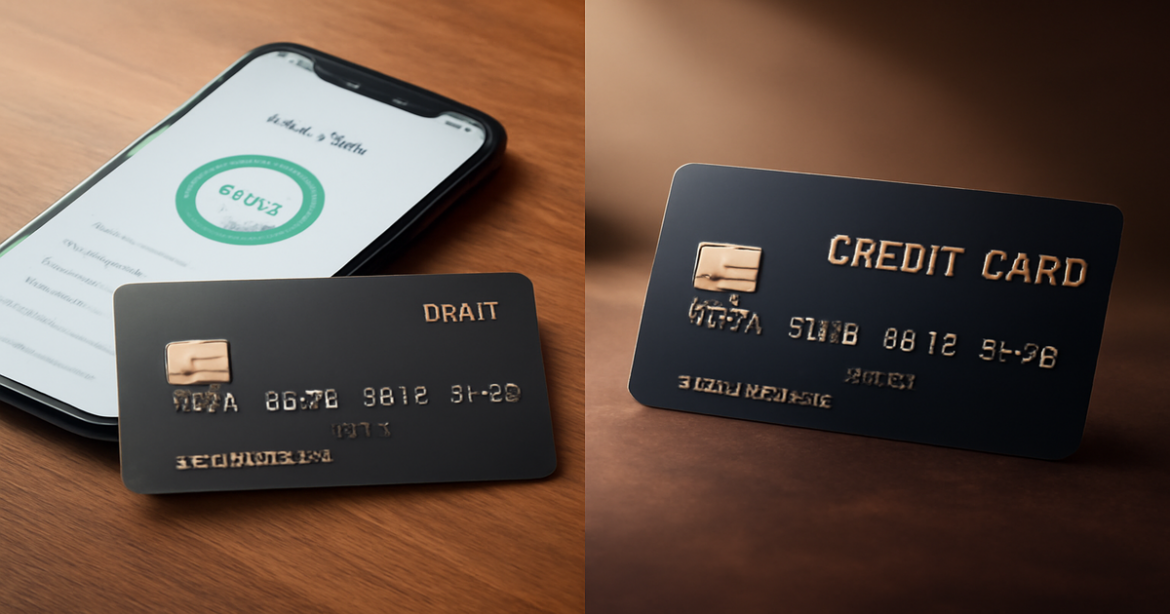 Explore the разница дебетовая кредитная карта with a professional image showcasing both card types.