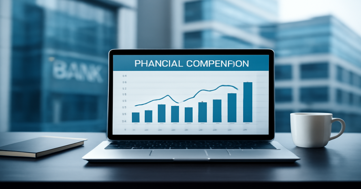 A professional banking workspace illustrating сравнение банков for effective financial decisions.
