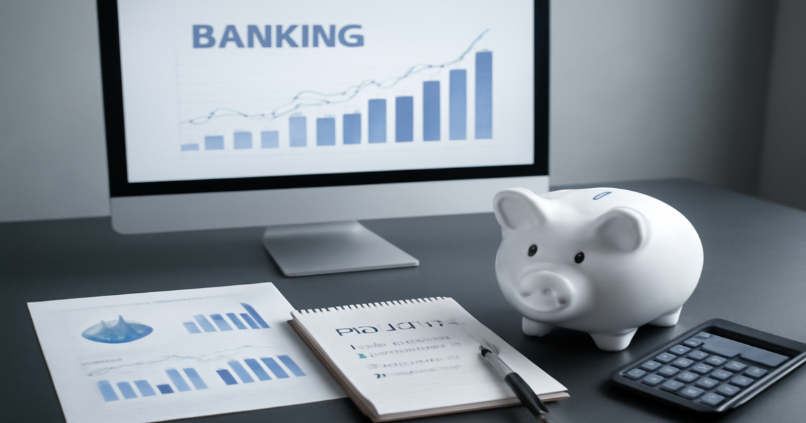 Professional image illustrating вклады with banking documents and financial tools on a modern desk.