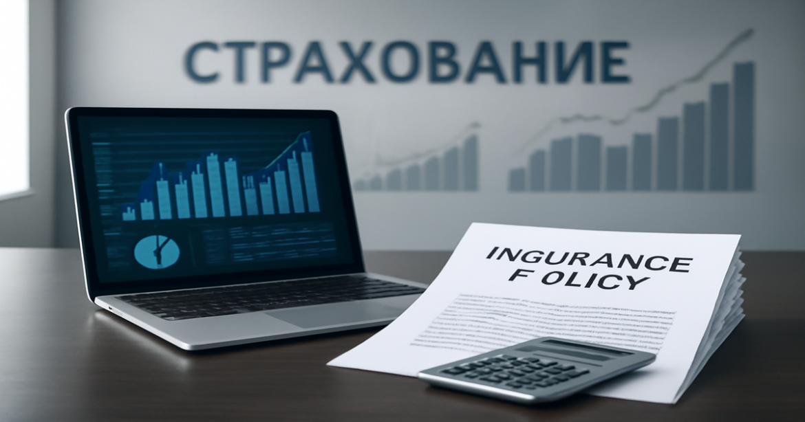 Professional image representing страхование and financial security in a modern office setting.
