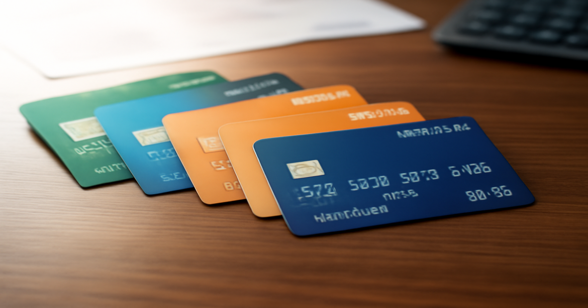 A collection of debit cards displayed elegantly, representing top choices for daily expenses.